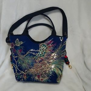 Handbag with Peacock design